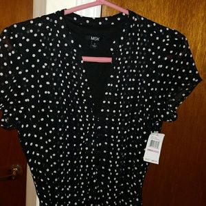 MSK Black with white polka dot dress